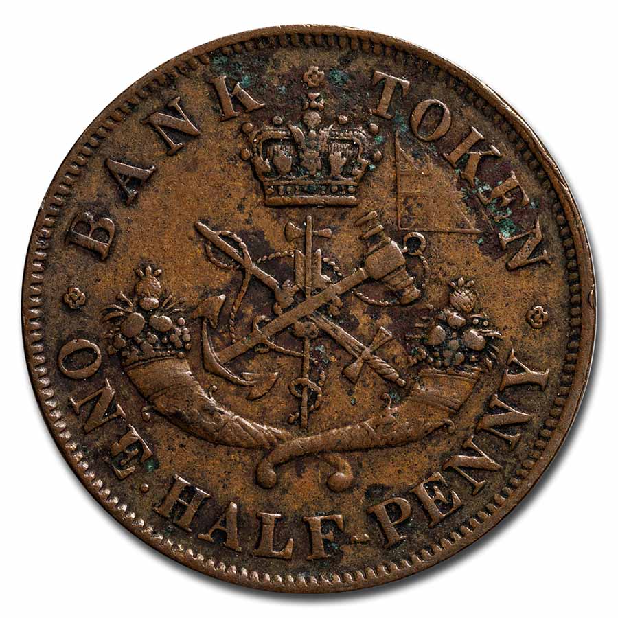 【入手困難!!】オーストラリア・ニンビン産タンクトップ【古着】値下げ不可 ½ Penny Token - Victoria - New Brunswick – Numista