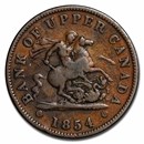 1850-1857 Upper Canada Penny Bank Token Avg Circ