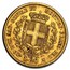 1850-1861 Sardinia Gold 20 Lire Vittorio Emanuele Avg Circ