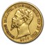 1850-1861 Sardinia Gold 20 Lire Vittorio Emanuele II Avg Circ