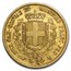 1850-1861 Sardinia Gold 20 Lire Vittorio Emanuele II Avg Circ