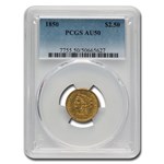 1850 $2.50 Liberty Gold Quarter Eagle AU-50 PCGS