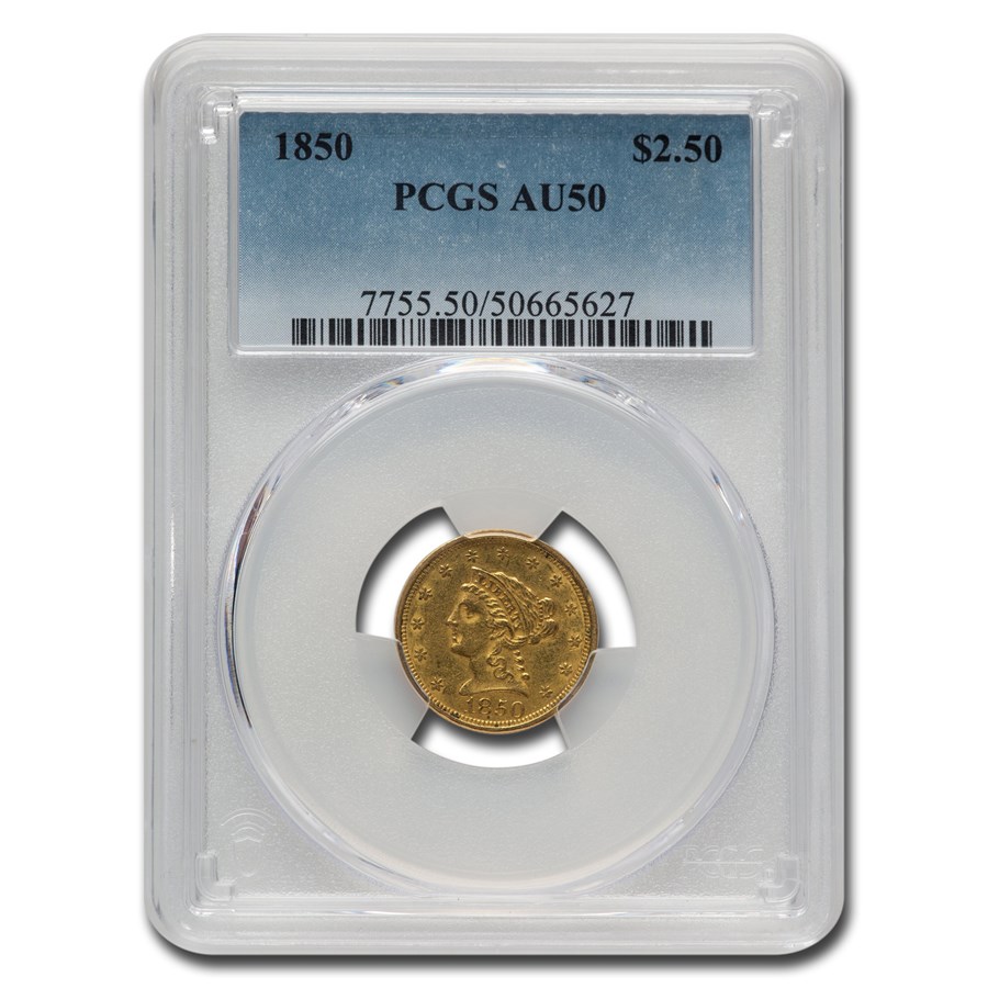 1850 $2.50 Liberty Gold Quarter Eagle AU-50 PCGS