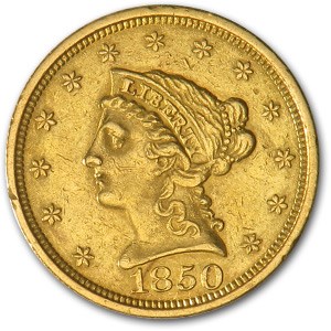 1850 $2.50 Liberty Gold Quarter Eagle AU Details (Cleaned) 1850 $2.50 Liberty Gold Quarter Eagle AU Details (Cleaned)