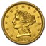 1850 $2.50 Liberty Gold Quarter Eagle AU