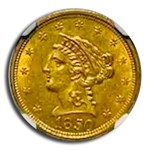 1850 $2.50 Liberty Gold Quarter Eagle MS-62 NGC