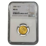 1850 $2.50 Liberty Gold Quarter Eagle MS-62 NGC