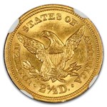 1850 $2.50 Liberty Gold Quarter Eagle MS-64+ NGC