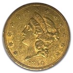 1850 $20 Liberty Gold Double Eagle AU-53 PCGS