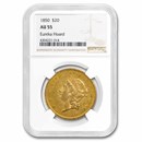 1850 $20 Liberty Gold Double Eagle AU-55 NGC