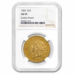 1850 $20 Liberty Gold Double Eagle AU-55 NGC