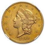 1850 $20 Liberty Gold Double Eagle AU-55 NGC