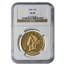 1850 $20 Liberty Gold Double Eagle AU-58 NGC