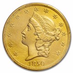 1850 $20 Liberty Gold Double Eagle AU Details PCGS