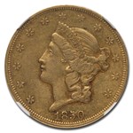 1850 $20 Liberty Gold Double Eagle XF-40 NGC