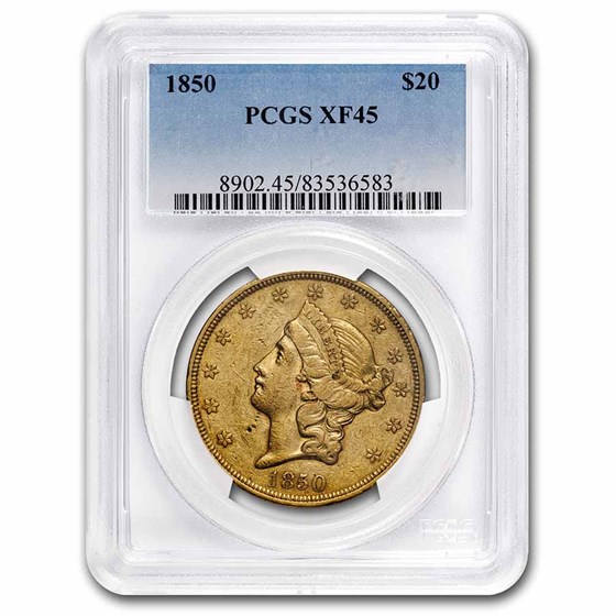 1850 $20 Liberty Gold Double Eagle XF-45 PCGS 1850 $20 Liberty Gold Double Eagle XF-45 PCGS