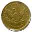 1850 $5 Moffat & Co. Liberty Gold Half Eagle AU-55 NGC