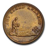 1850 Great Britain Lawn Bowling 1 1/2 Pence Token AU-58 PCGS