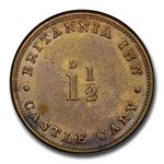 1850 Great Britain Lawn Bowling 1 1/2 Pence Token AU-58 PCGS