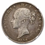 1850 Great Britain Silver Half Crown Victoria VF-25 NGC