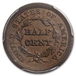 1850 Half Cent AU-50 PCGS