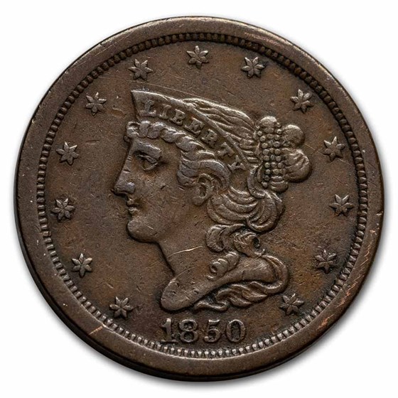 1850 Half Cent XF