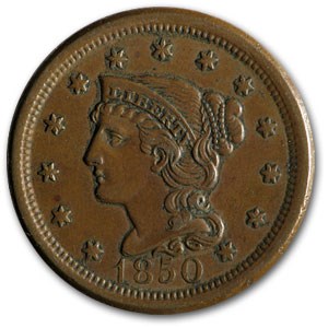 1850 Large Cent AU 1850 Large Cent AU
