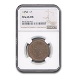 1850 Large Cent MS-66 NGC (Red/Brown)