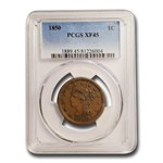 1850 Large Cent XF-45 PCGS (Brown)