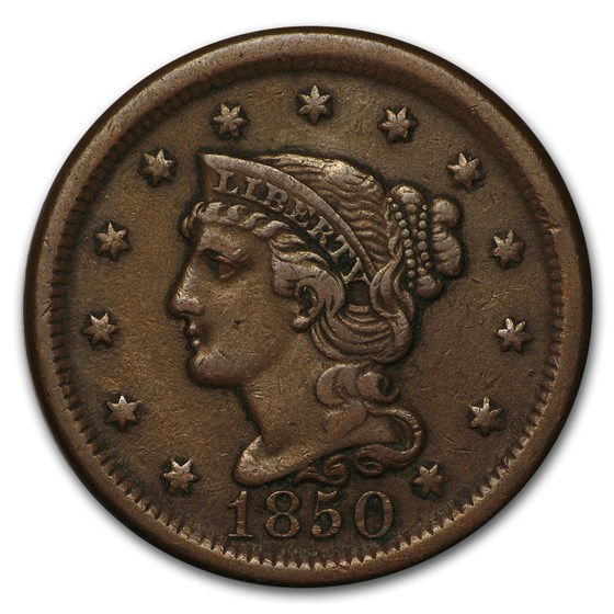 1850 Large Cent XF 1850 Large Cent XF