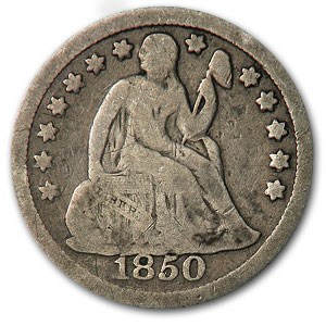 1850 Liberty Seated Dime Fine 1850 Liberty Seated Dime Fine