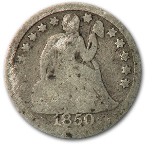 1850 Liberty Seated Dime Good