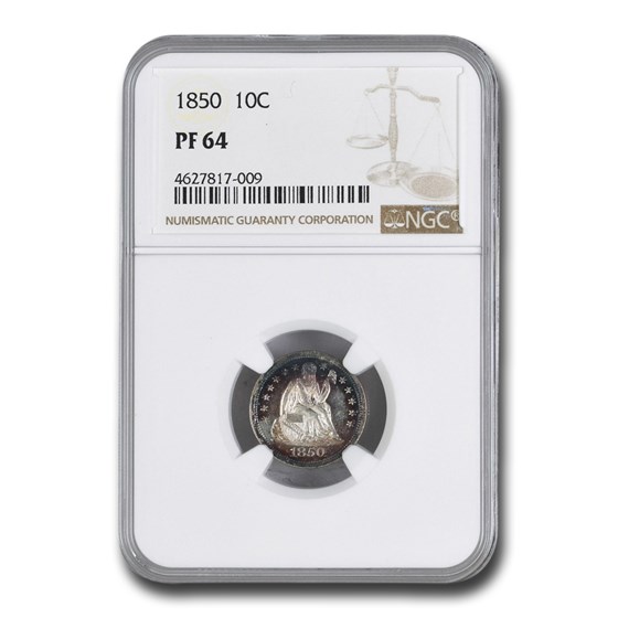 1850 Liberty Seated Dime PF-64 NGC 1850 Liberty Seated Dime PF-64 NGC