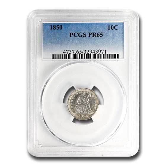 1850 Liberty Seated Dime PR-65 PCGS 1850 Liberty Seated Dime PR-65 PCGS