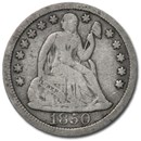 1850 Liberty Seated Dime VF