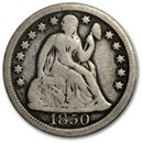 1850 Liberty Seated Dime VG