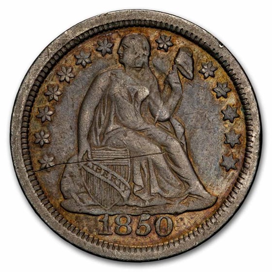 1850 Liberty Seated Dime XF (Details)