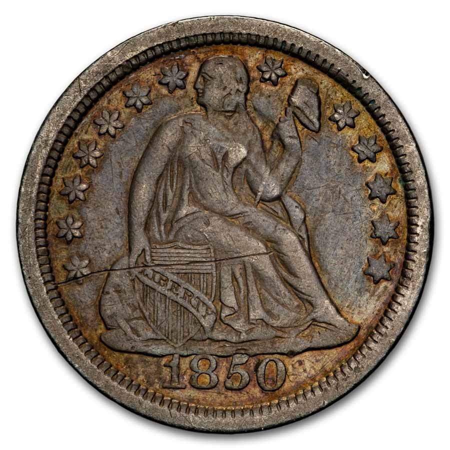 1850 Liberty Seated Dime XF (Details)