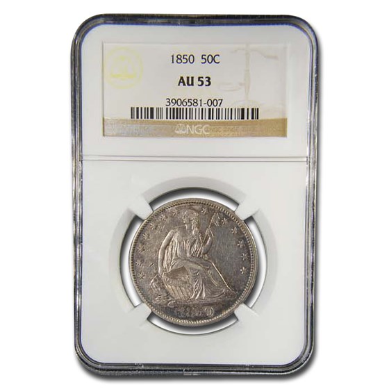 1850 Liberty Seated Half Dollar AU-53 NGC 1850 Liberty Seated Half Dollar AU-53 NGC