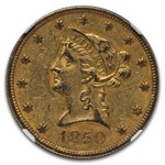 1850-O $10 Liberty Gold Eagle AU-53 NGC