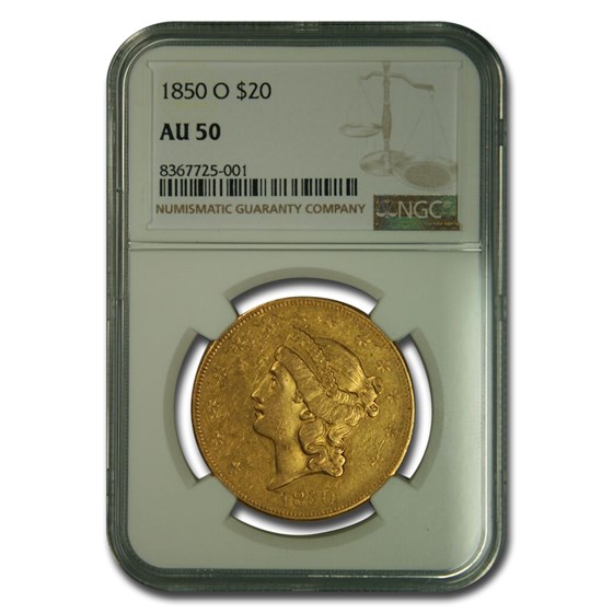 1850-O $20 Liberty Gold Double Eagle AU-50 NGC 1850-O $20 Liberty Gold Double Eagle AU-50 NGC