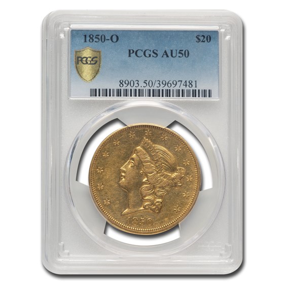 1850-O $20 Liberty Gold Double Eagle AU-50 PCGS 1850-O $20 Liberty Gold Double Eagle AU-50 PCGS