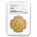 1850-O $20 Liberty Gold Double Eagle AU-53 NGC