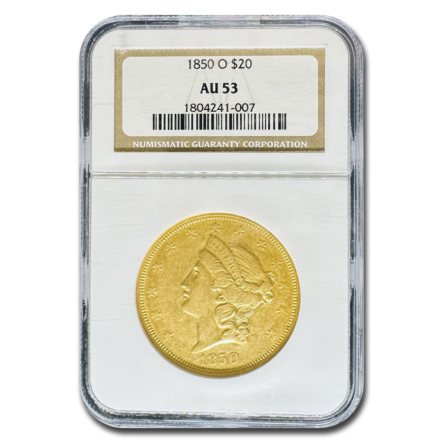 1850-O $20 Liberty Gold Double Eagle AU-53 NGC