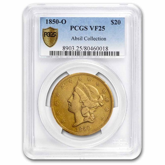 1850-O $20 Liberty Gold Double Eagle VF-25 PCGS 1850-O $20 Liberty Gold Double Eagle VF-25 PCGS