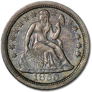 1850-O Liberty Seated Dime XF Details (Porous) 1850-O Liberty Seated Dime XF Details (Porous)