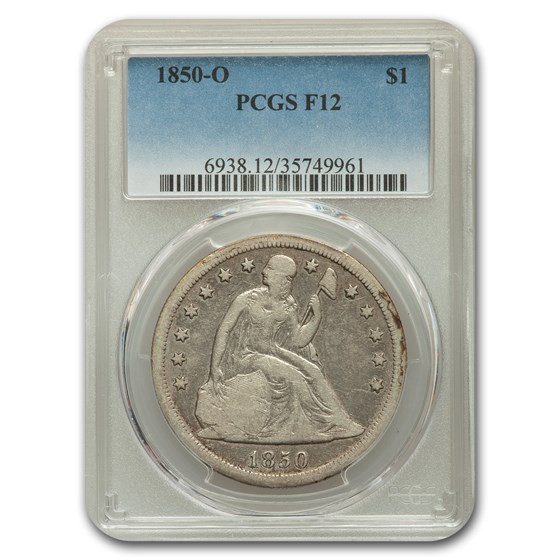 1850-O Liberty Seated Dollar Fine-12 PCGS 1850-O Liberty Seated Dollar Fine-12 PCGS
