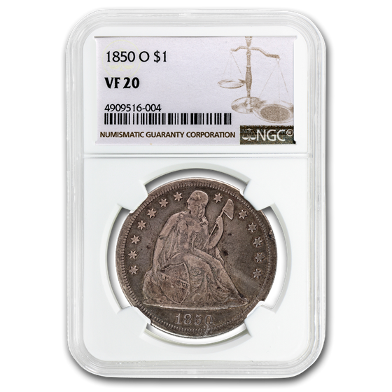 1850-O Liberty Seated Dollar VF-20 PCGS 1850-O Liberty Seated Dollar VF-20 PCGS
