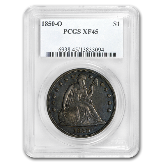 1850-O Liberty Seated Dollar XF-45 PCGS 1850-O Liberty Seated Dollar XF-45 PCGS