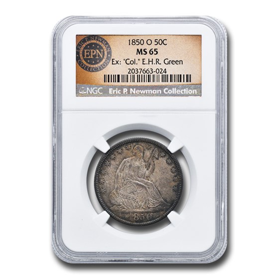1850-O Liberty Seated Half Dollar MS-65 NGC (EX: Col E.H.R Green) 1850-O Liberty Seated Half Dollar MS-65 NGC (EX: Col E.H.R Green)